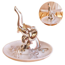 Elegant olifantendesign, keramische ringhouder in de vorm van een olifant, uniek cadeau voor vrouwen, huwelijks- of verlovingscadeau,