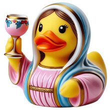 (B) Unique Resin Sculpture Creative Funny Elegant Duck Statue Crafts Jesus Artwork Desktop Ornaments Home Decoration
