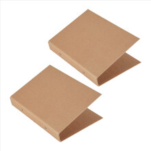 Conjunto de 2 Pastas de Argolas Recarregáveis A5, Bandeja de Papel Kraft A5 com 2 Argolas para Adicionar Folhas Soltas, Pastas A5