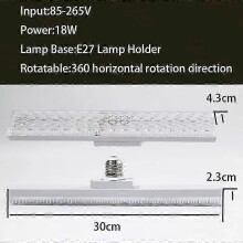 Bright LED Ceiling Lamp 18W/24W Household High Power Adjustable Direction Long Crystal Bulb Light