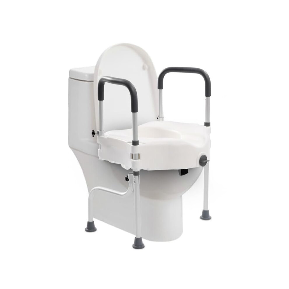Toilet Seat Raiser with Armrests, Adjustable up to 150 kg, NonSlip