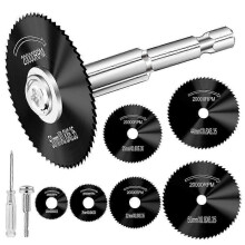 Black Cutting Wheel for Drill 1/4 Inch Hex Shank Rotary Drill Saw, 6Pcs HSS Saw Blades for Drills RBlack SZRH