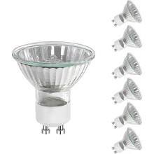 GU10 Halogen Bulbs 50 Watt Dimmable, 2700K Warm White Spotlight, 230V Ceiling Lighting, Pack of 6 Bulbs