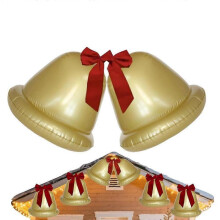 (gold) Inflatable Christmas Ornament Balls Outdoor Christmas PVC Decorated Ball 1 Pair Holiday Festive Seasonal Decor-gold