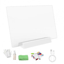(White) LED Light-Up Message Board Rechargeable Acrylic Memo Board for Kids Erasable Glowing Planner Drawing Tablet Planner Whiteboard