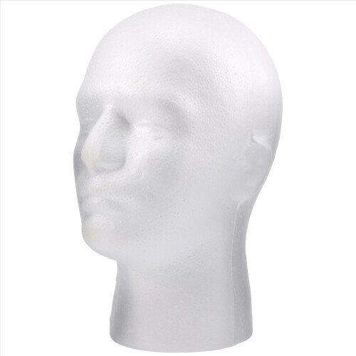 Mannequin met hoofdstandaard, model met schuim, wit