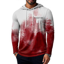 (M, C) Halloween Themed Men'S T-Shirt Hooded Sweatshirt Gradient Top Bloodstain Letter Creative Print Funny Outfit Top Men