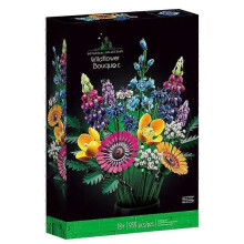 (Blossoms A) Artificial Rose Orchid Wildflower Potted Plant DIY Building Blocks Sets 3D Eternal Love Flower Model Home Decor Festival Gift