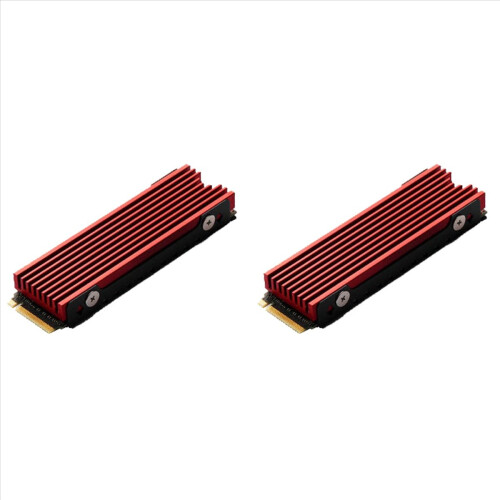 2X Ψύκτρα M.2 2280 NVMe SSD Ψύκτρα με Θερμική Απαγωγή Αλουμινίου για M2 SSD Κόκκινο