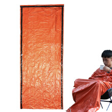 Survival sleeping bag waterproof lightweight thermal emergency equipment warm blanket outdoors with storage carrier Orange 90210cm