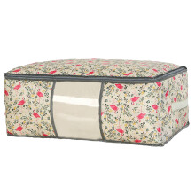 Gewatteerde make-uptas met bloemenprint, draagbare make-up organizer voor vrouwen, gemaakt van hoogwaardig katoen, een esthetisch en schattig