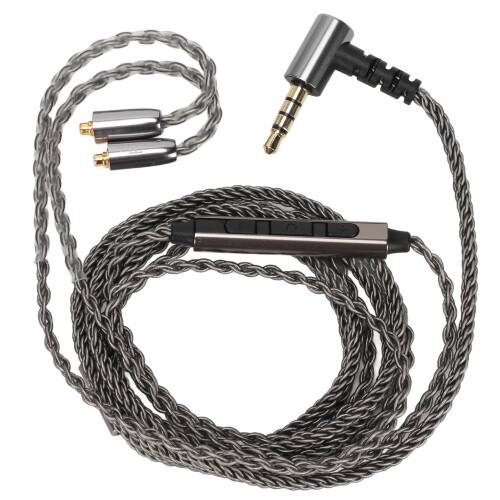 Universal Replacement Cable For IEMs Silver Plated Multi Core Wire Enhanced Bass Response Clear Midrange MMCX Plug Long Term Durability, Good Sound