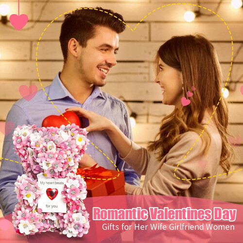 Valentine's Day Bear Bouquet with Roses Romantic Gift for Him 2