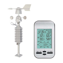 RF 433Mhz Wireless Weather Station Clock with Wind Speed Tester and Direction Sensor Temperature Forecast