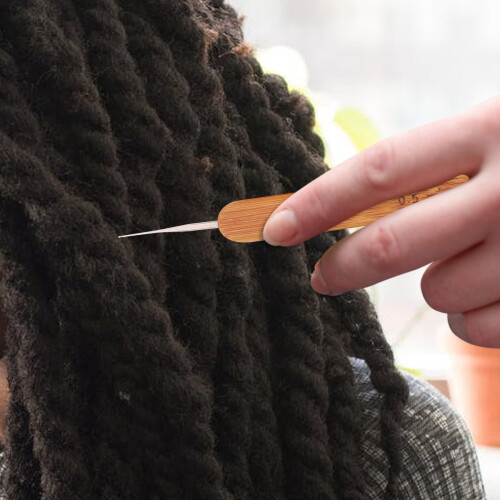 9 Pieces Bent Latch Hook Crochet Needle Set Dreadlocks Tool Hair Locking for Braid Carpet Making 2