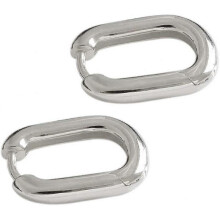 S925 Sterling Silver Earrings Retro Geometric Oval Round Ear Buckle Earrings Gift Tw