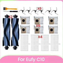 20PCS Main Brush Side Brush Hepa Filter Dust Bag Replacement for Eufy C10 Robot Vacuum Cleaner Acces Edition 0710