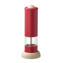 (Red) Electric Pepper Grinder Rechargeable Salt And Spice Mill with Adjustable Coarseness One-Hand Operation Kitchen Seasoning Tool