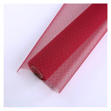 50 cm x 10 Yard, dots, transparent floral gauze, bouquet packaging (Color 001)