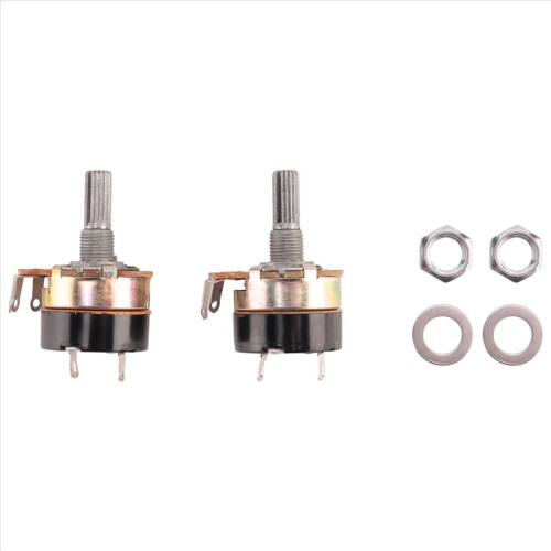 2 Stück 500 kΩ lineare Einzelpotentiometer mit Ein-/Ausschalter
