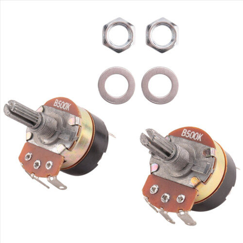 2 Stück 500 kΩ lineare Einzelpotentiometer mit Ein-/Ausschalter 1