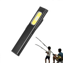 (Black) Flashlight Rechargeable Clip On Portable Waterproof Light USB Rechargeable Camping Flashlight With Magnetic Tail For Hiking-Orange