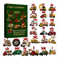 2025 Christmas Advent Countdown Calendar with 24 Truck Ornament Toys Collectible Pendants
