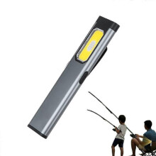 (Grey) Flashlight Rechargeable Clip On Portable Waterproof Light USB Rechargeable Camping Flashlight With Magnetic Tail For Hiking-Orange