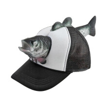 (Black) Novelty Fish Baseball Hat Creative Holiday Headwear Animal Shaped Cap Gift for Fishing Enthusiasts-Blue