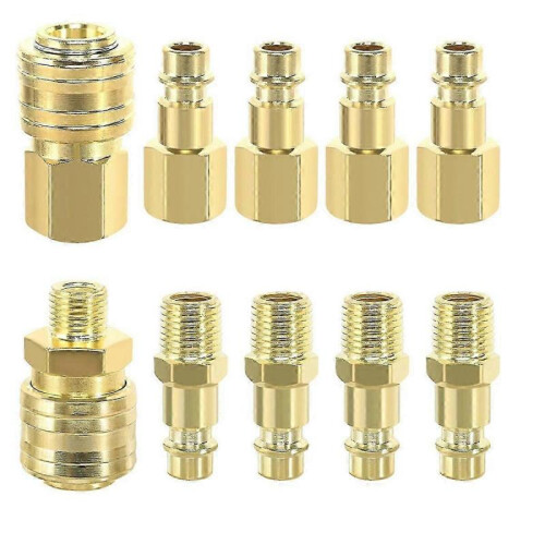 10Pcs Compressed Air Coupling 1/4in Quick Coupling Compressed Air Couplings Compressed Air Hose Coup Edition 0708