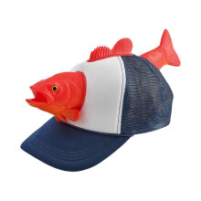 (Blue) Novelty Fish Baseball Hat Creative Holiday Headwear Animal Shaped Cap Gift for Fishing Enthusiasts-Blue