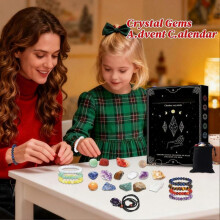 Countdown Calendar Bracelet Jewelry Decor 24 Day Crystal Advent Christmas Calendar Toy for Kids Toddler Teen