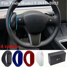 (Blue) For Tesla Model 2017-2022 3y 4 Colors Steering Wheel Counterweight Ring Autopilot Fsd Autopilot Assist Ap Steering Wheel Booster Tw