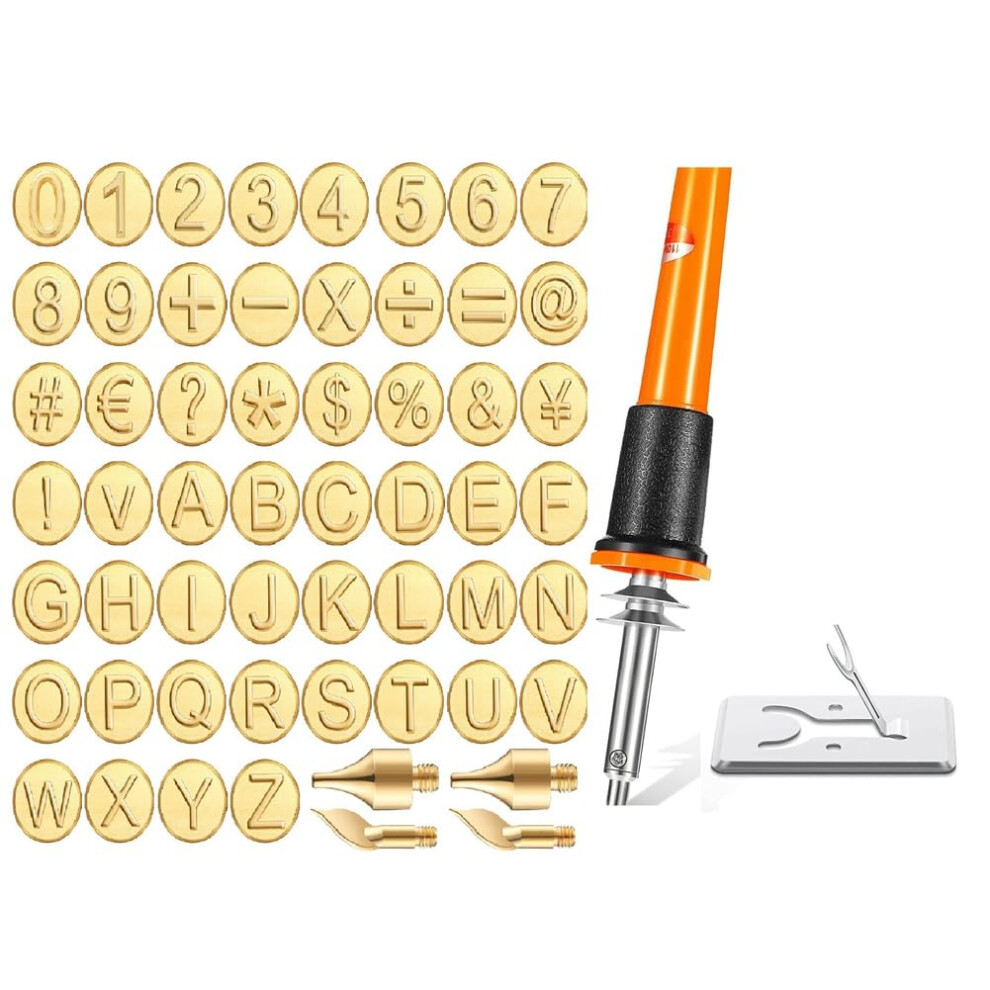 56Part Wood Burning Tip Set With Letter Wood Burning Tip Set, Including Alphabetnumberssymbol, Eu Plug 9119770792334