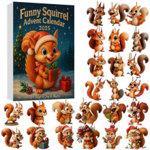 24 Days Christmas Squirrel Advent Calendar Countdown Calendar Collectibles Christmas Advent Calendar Christmas Party Decor 2d