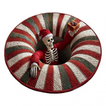 (A) 3D Rug Christmas Home Decor Skeleton Skull Non-Slip Visual Door Carpet For Kitchen Entryway Entrance Indoor Bathroom Bedroom-C