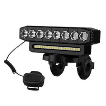LED Bike Light with Horn USB Rechargeable Bicycle Front Light Waterproof with 6 Light Modes Support Power Bank Function for MTB Mountain Bike Edition