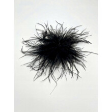 Black Marabou Feather Brooch