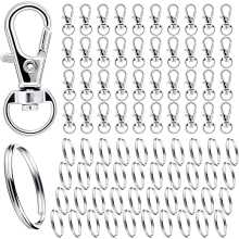40er-Pack Schlüsselringe mit Karabiner Silver