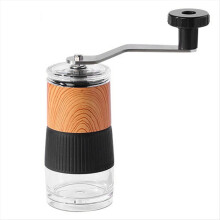 Manuelle Kaffeemühle, Kaffeemaschine, Holzmaserung