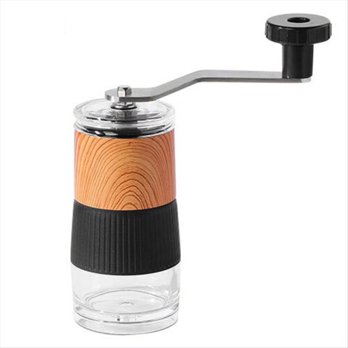 Manuelle Kaffeemühle, Kaffeemaschine, Holzmaserung