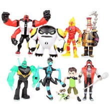 Haloppe 9 pcs Ben 10 Kineceleran Heatblast LED Action Figures Kids Toy Gift Desk Decor