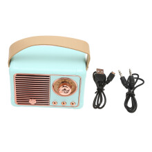 Draadloze speaker met retro design, stereogeluid, Bluetooth 5.0, snelladen en handsfree bellen. Ideaal voor thuis, op kantoor, feestjes en buiten.