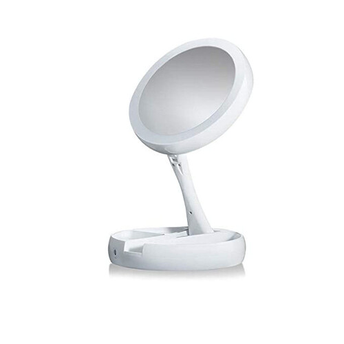 Καθρέφτης νιπτήρα LED, πτυσσόμενος και φορητός, μεγεθυντικός καθρέφτης διπλής