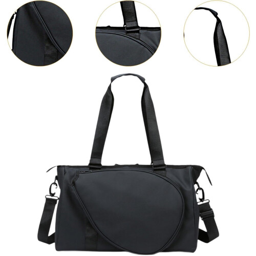 Badminton Bag Racket Shoulder Bag With Removable Adjustable Strap Large Capacity Outdoor Black 1