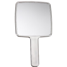 Miroir de coiffeur professionnel, miroir portatif à double usage avec motif effet vague pour des retouches élégantes où que vous soyez.