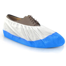 Cubrezapatos desechables con bandas elásticas resistentes, suela con revestimiento adicional para un agarre antideslizante e impermeabilidad,