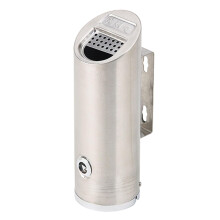 Outdoor Stainless Steel Cigarette Butt Receptacle Wall Mounted Cylinder Lock Ashtray For Garden And Office