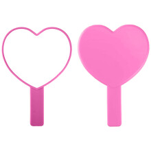 Charmant hartvormig handspiegeltje, reismake-upspiegeltje met comfortabel handvat, hoogwaardige materialen, perfect voor beauty-liefhebbers, 1 stuk