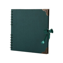 Hardcover Krafts Paper Photo Album Scrap Book Memory-dark green